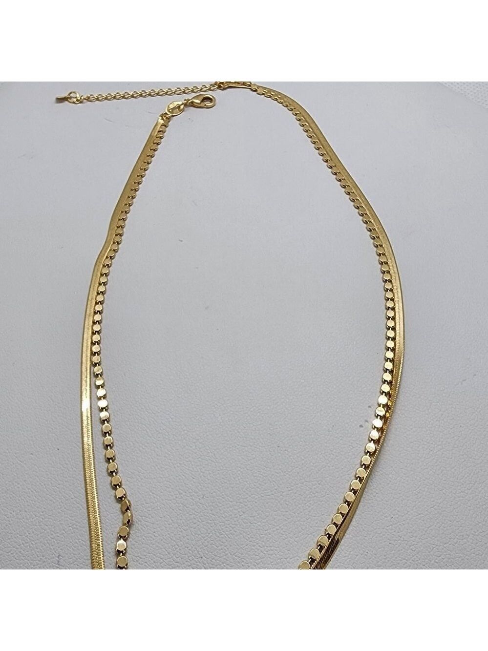 Brand New Brazilian 18k Gold Filled Herring Bone beaded Necklace
